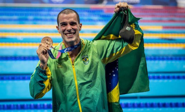 Bruno Fratus conquista a medalha de bronze nos 50m livre nos Jogos Olímpicos