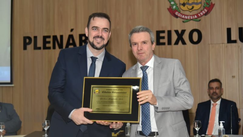 Em Goianésia, Mendanha recebe título de cidadão e apoio de vice-prefeito do União Brasil