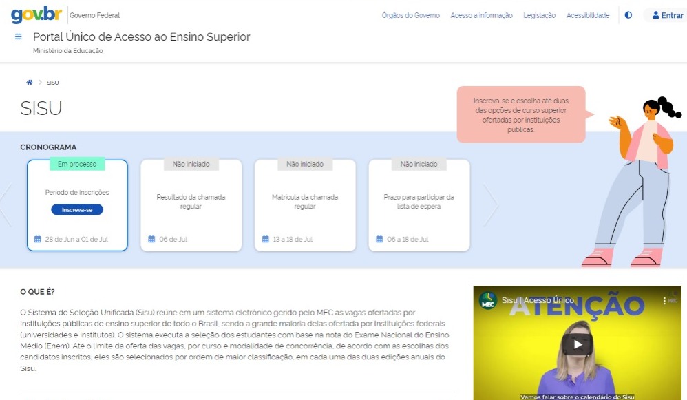 Inscrições para o Sisu começam nesta terça-feira