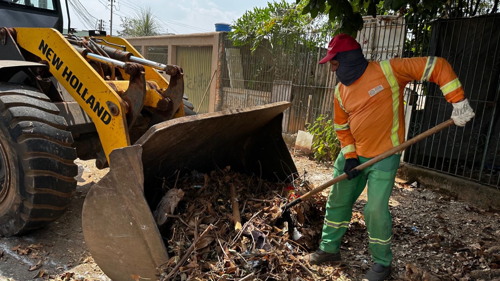 Prefeitura de Goiânia realiza força-tarefa para remoção de folhas secas